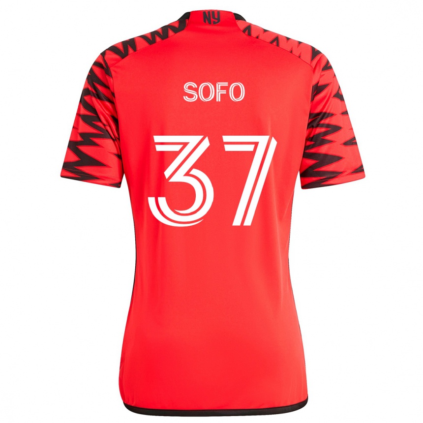 Kids Football Mohammed Sofo #37 Red Black White Away Jersey 2024/25 T-Shirt Australia