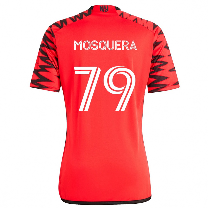 Kids Football Rafael Mosquera #79 Red Black White Away Jersey 2024/25 T-Shirt Australia