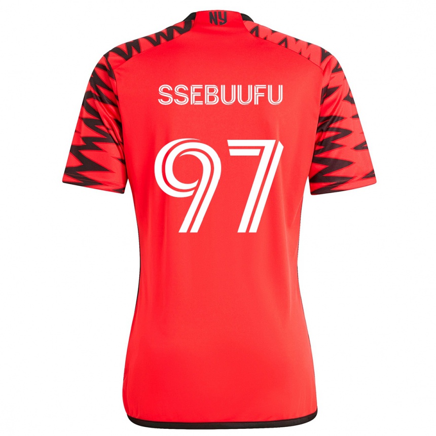 Kids Football Frank Ssebuufu #97 Red Black White Away Jersey 2024/25 T-Shirt Australia