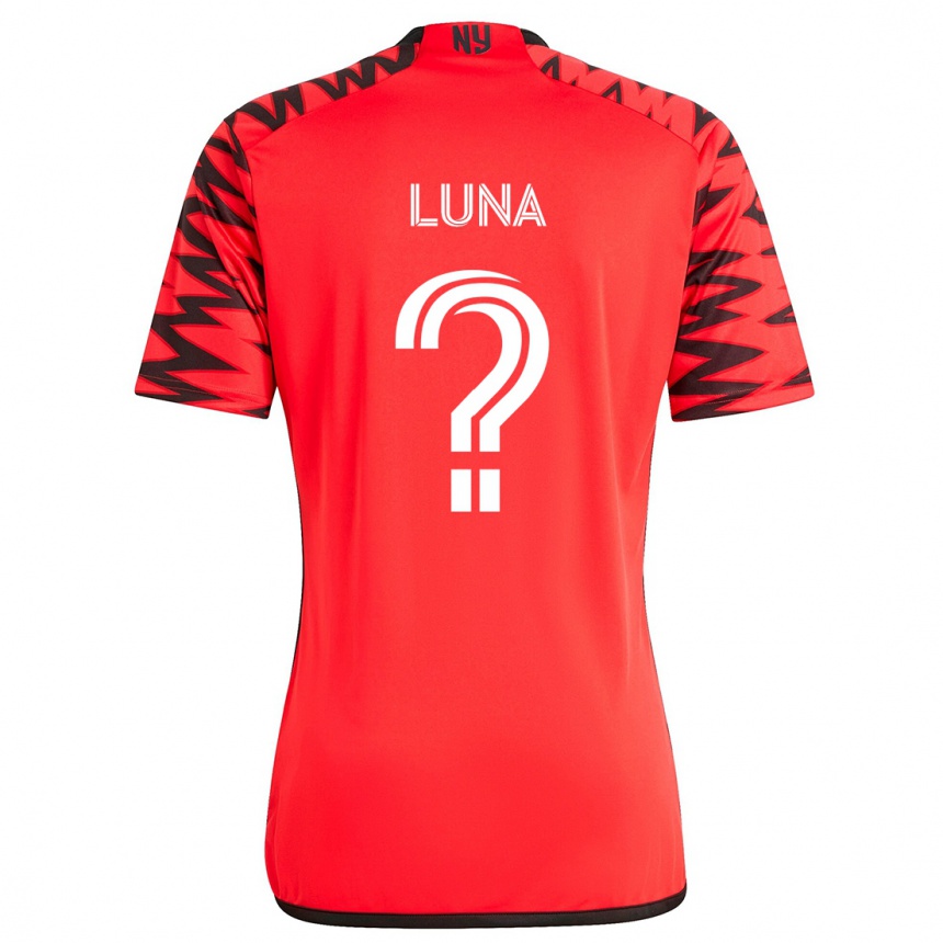 Kids Football Erick Luna #0 Red Black White Away Jersey 2024/25 T-Shirt Australia