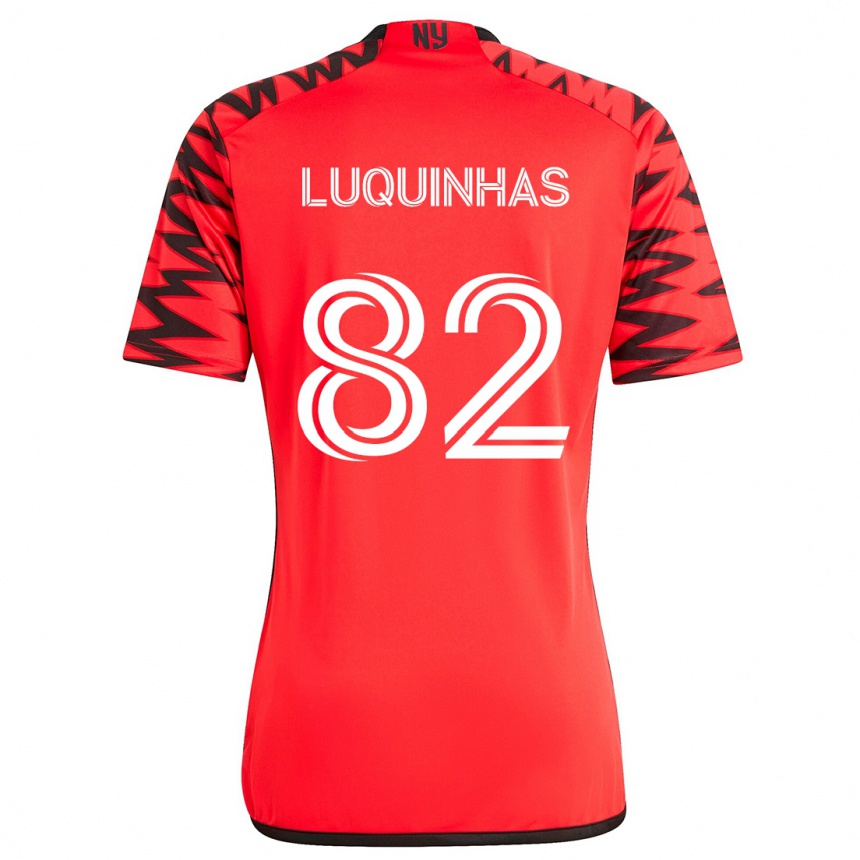 Kids Football Luquinhas #82 Red Black White Away Jersey 2024/25 T-Shirt Australia