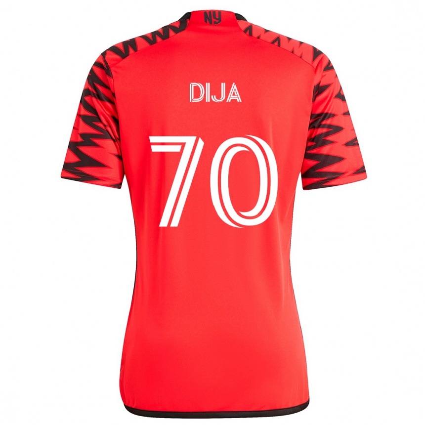 Kids Football Dija #70 Red Black White Away Jersey 2024/25 T-Shirt Australia