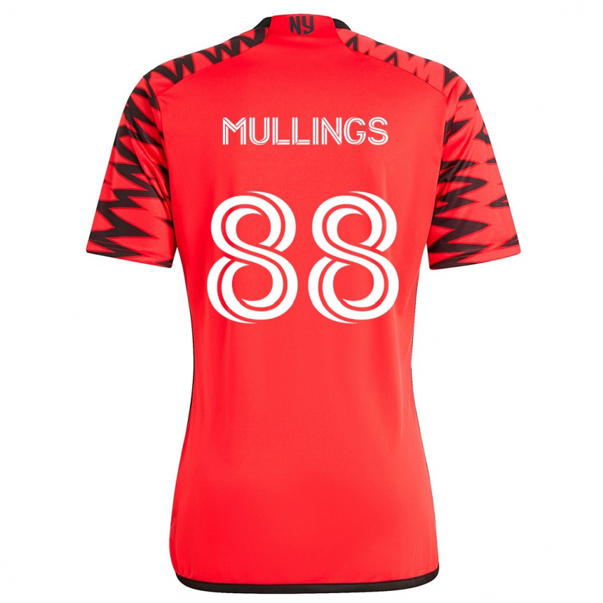 Kids Football O'vonte Mullings #88 Red Black White Away Jersey 2024/25 T-Shirt Australia