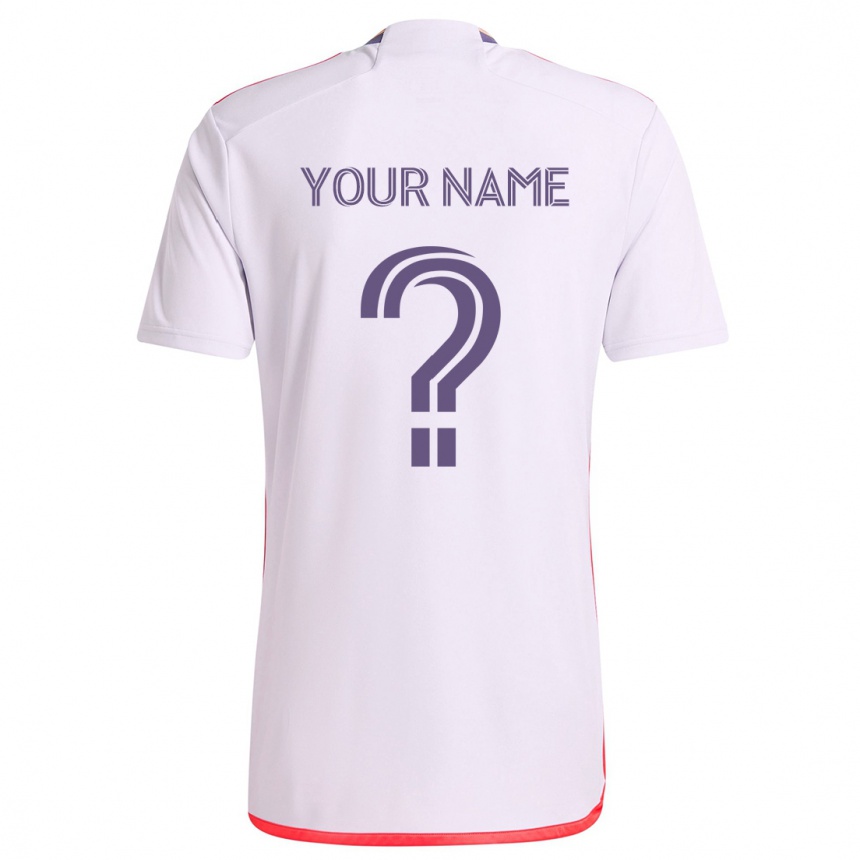 Kids Football Your Name #0 White Red Purple Away Jersey 2024/25 T-Shirt Australia