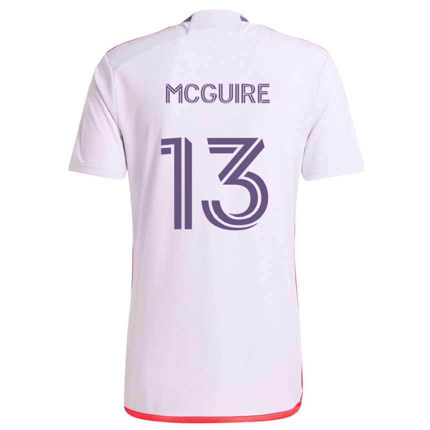 Kids Football Duncan Mcguire #13 White Red Purple Away Jersey 2024/25 T-Shirt Australia