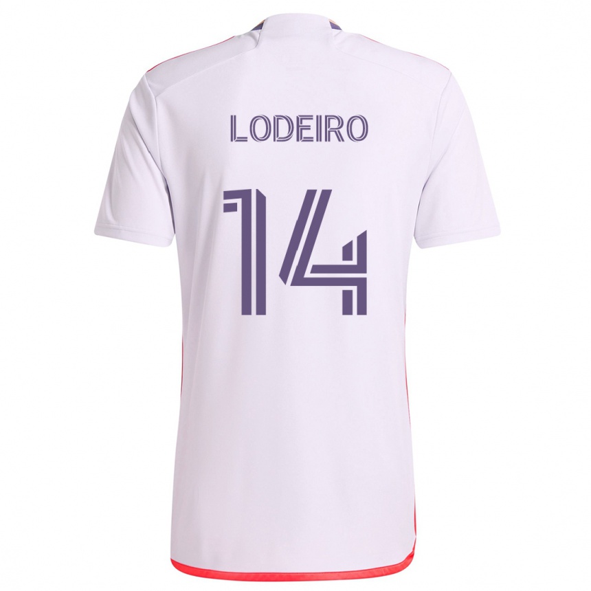 Kids Football Nicolás Lodeiro #14 White Red Purple Away Jersey 2024/25 T-Shirt Australia