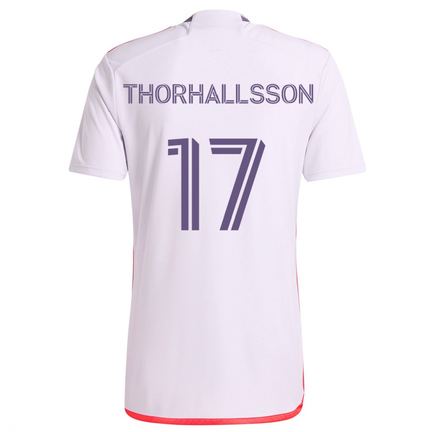 Kids Football Dagur Dan Thórhallsson #17 White Red Purple Away Jersey 2024/25 T-Shirt Australia