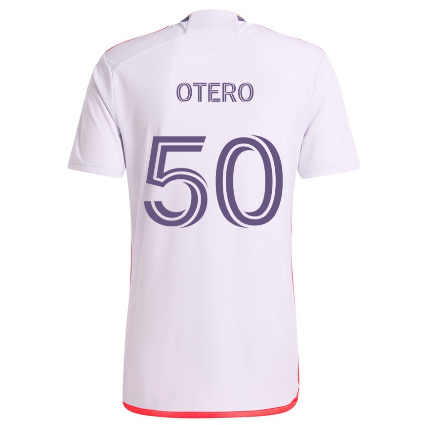 Kids Football Javier Otero #50 White Red Purple Away Jersey 2024/25 T-Shirt Australia