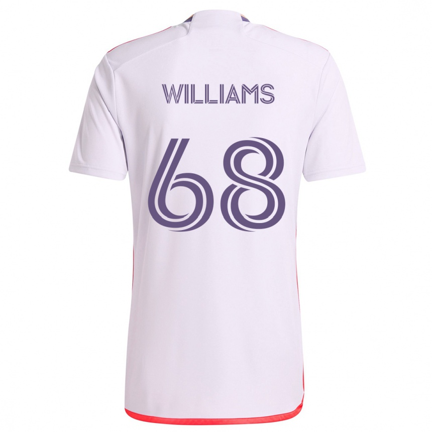 Kids Football Thomas Williams #68 White Red Purple Away Jersey 2024/25 T-Shirt Australia