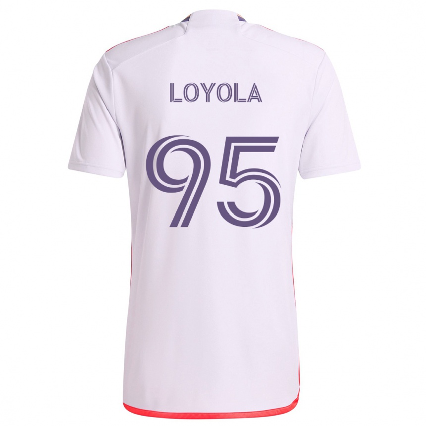 Kids Football Favian Loyola #95 White Red Purple Away Jersey 2024/25 T-Shirt Australia