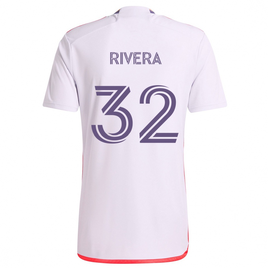 Kids Football Wilfredo Rivera #32 White Red Purple Away Jersey 2024/25 T-Shirt Australia