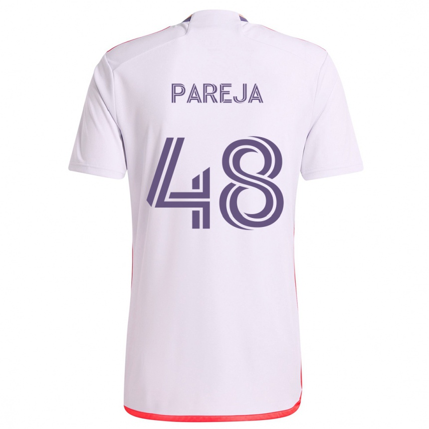 Kids Football Diego Pareja #48 White Red Purple Away Jersey 2024/25 T-Shirt Australia