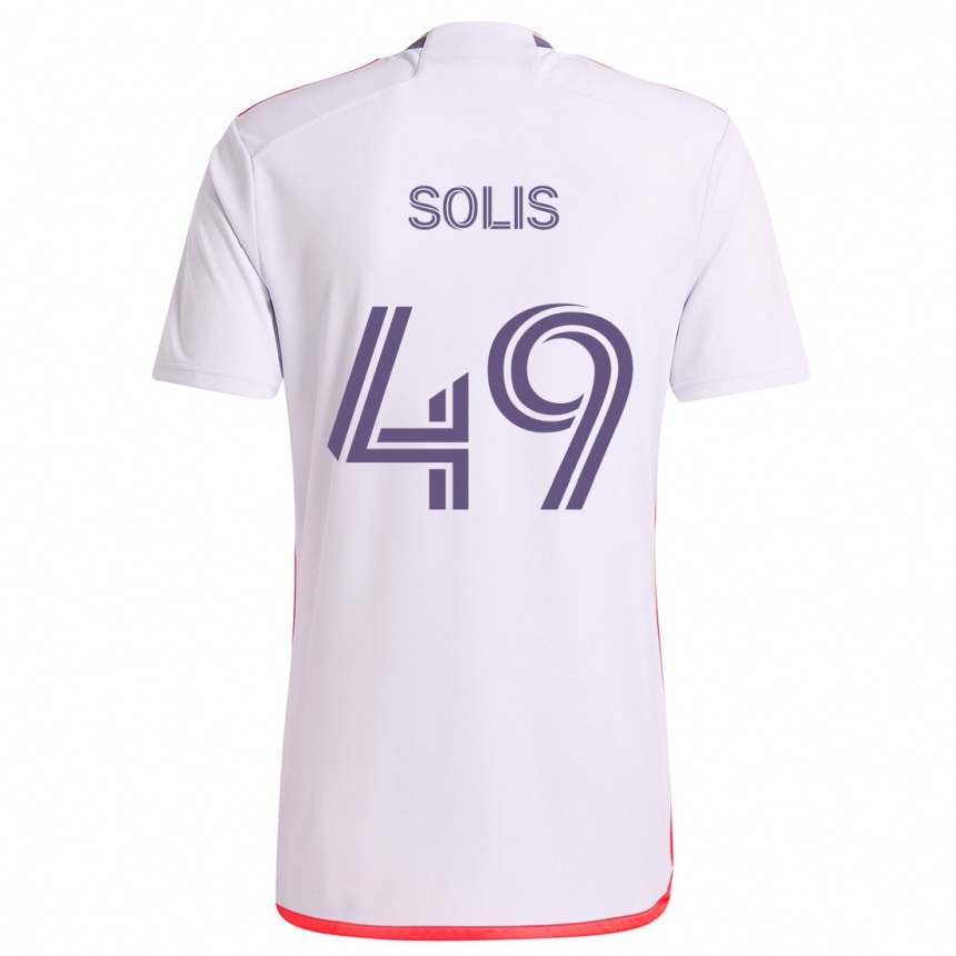 Kids Football Jhon Solís #49 White Red Purple Away Jersey 2024/25 T-Shirt Australia