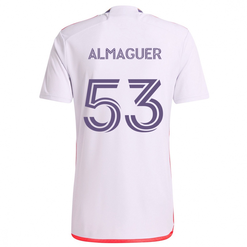 Kids Football Jorge Almaguer #53 White Red Purple Away Jersey 2024/25 T-Shirt Australia