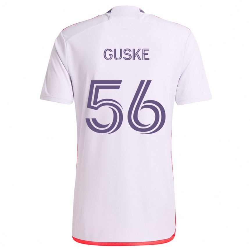 Kids Football Colin Guske #56 White Red Purple Away Jersey 2024/25 T-Shirt Australia