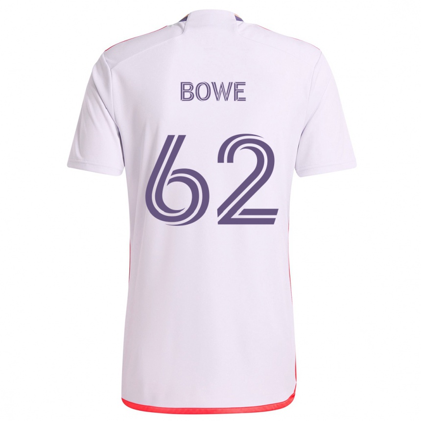 Kids Football Thomas Bowe #62 White Red Purple Away Jersey 2024/25 T-Shirt Australia