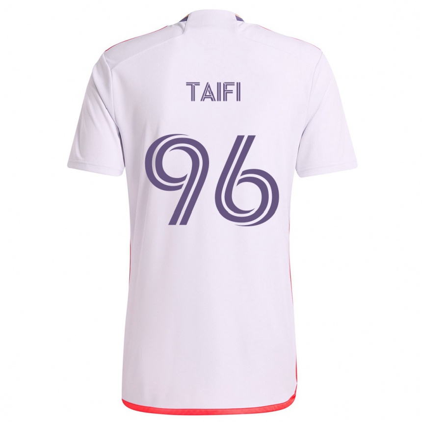 Kids Football Zakaria Taifi #96 White Red Purple Away Jersey 2024/25 T-Shirt Australia