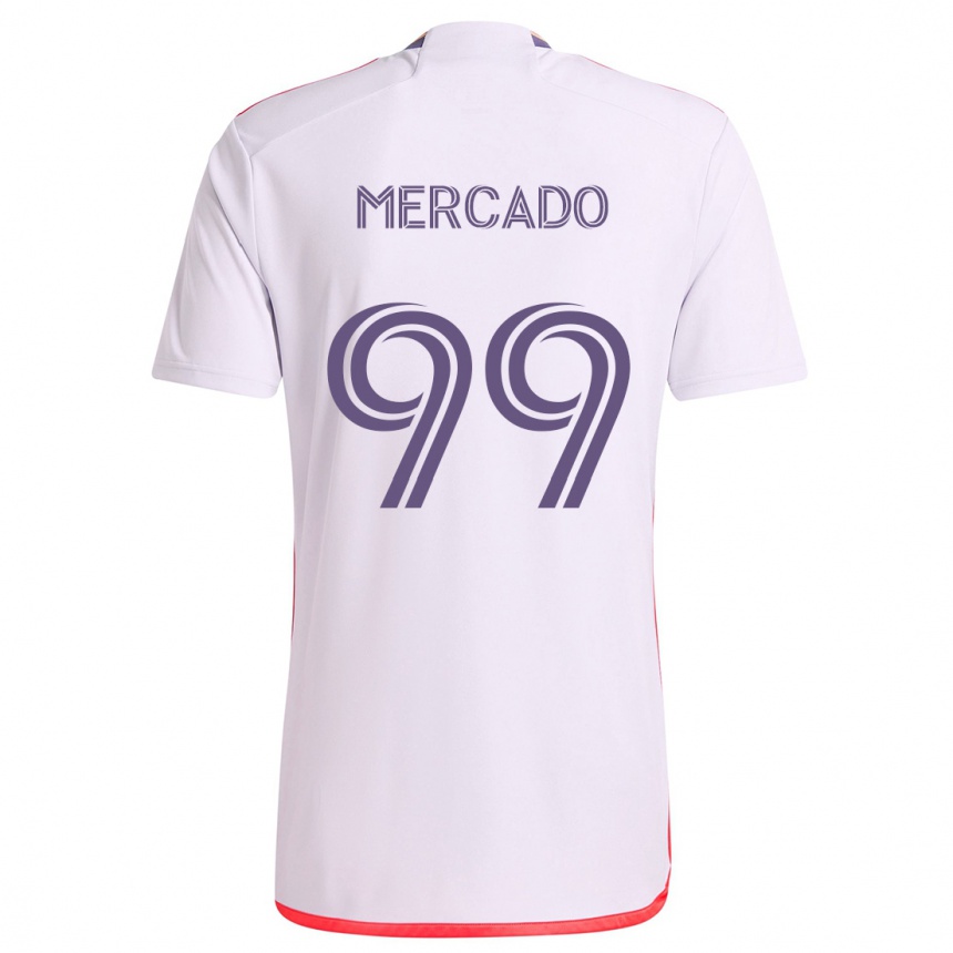 Kids Football Carlos Mercado #99 White Red Purple Away Jersey 2024/25 T-Shirt Australia