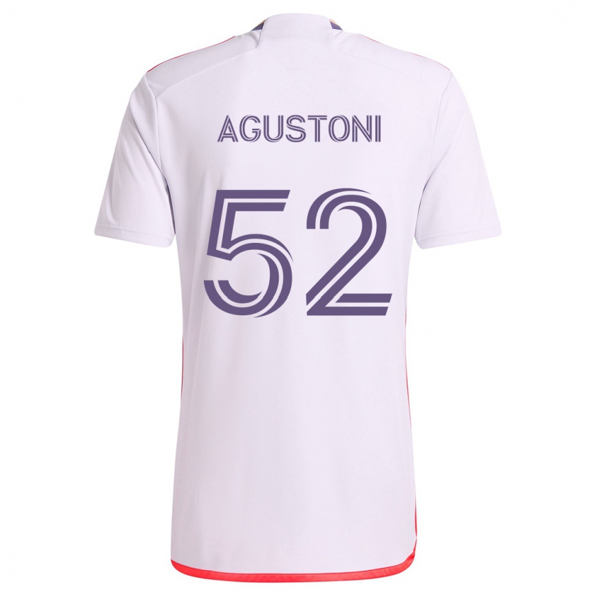 Kids Football Gonzalo Agustoni #52 White Red Purple Away Jersey 2024/25 T-Shirt Australia