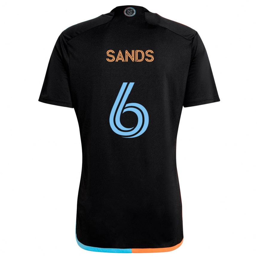 Kids Football James Sands #6 Black Orange Blue Away Jersey 2024/25 T-Shirt Australia