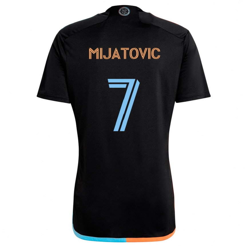 Kids Football Jovan Mijatovic #7 Black Orange Blue Away Jersey 2024/25 T-Shirt Australia