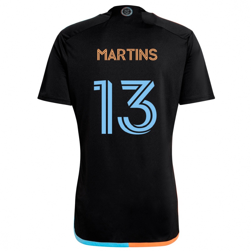 Kids Football Thiago Martins #13 Black Orange Blue Away Jersey 2024/25 T-Shirt Australia