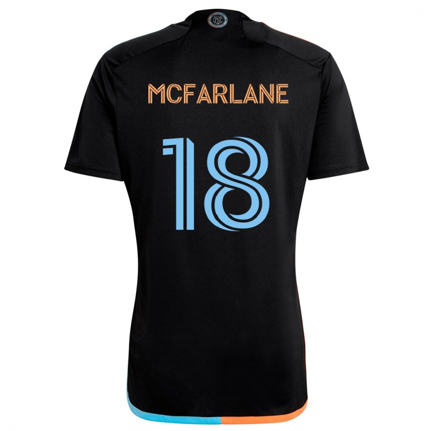 Kids Football Christian Mcfarlane #18 Black Orange Blue Away Jersey 2024/25 T-Shirt Australia