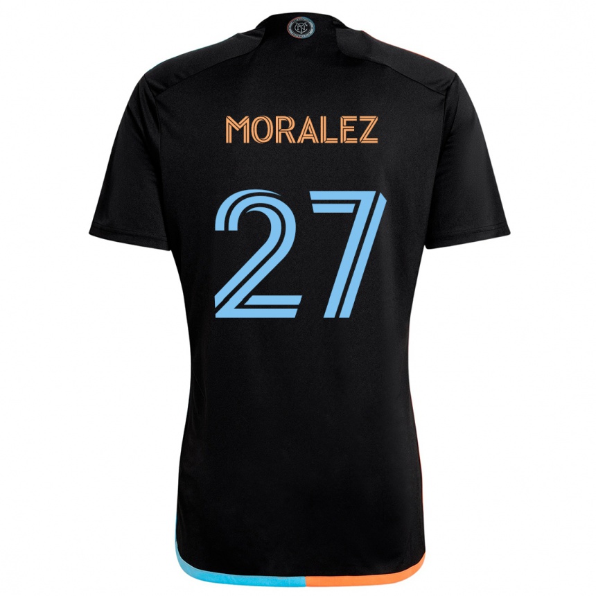 Kids Football Maxi Moralez #27 Black Orange Blue Away Jersey 2024/25 T-Shirt Australia