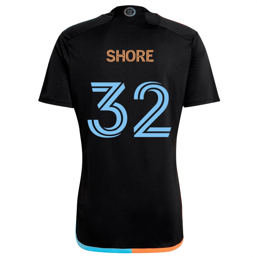 Kids Football Jonathan Shore #32 Black Orange Blue Away Jersey 2024/25 T-Shirt Australia