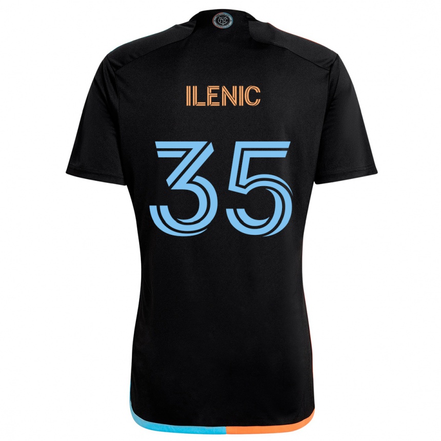 Kids Football Mitja Ilenic #35 Black Orange Blue Away Jersey 2024/25 T-Shirt Australia