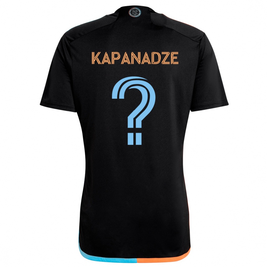 Kids Football Nicholas Kapanadze #0 Black Orange Blue Away Jersey 2024/25 T-Shirt Australia