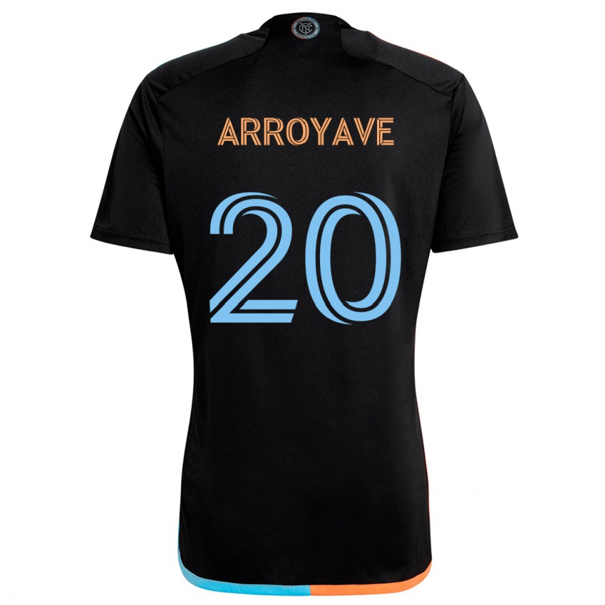 Kids Football Jacob Arroyave #20 Black Orange Blue Away Jersey 2024/25 T-Shirt Australia