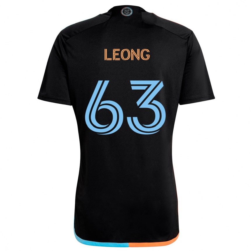 Kids Football Matthew Leong #63 Black Orange Blue Away Jersey 2024/25 T-Shirt Australia