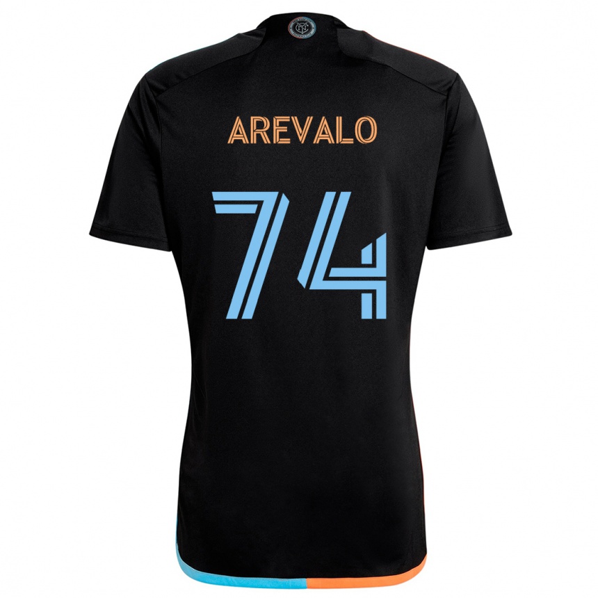 Kids Football Ronny Arévalo #74 Black Orange Blue Away Jersey 2024/25 T-Shirt Australia