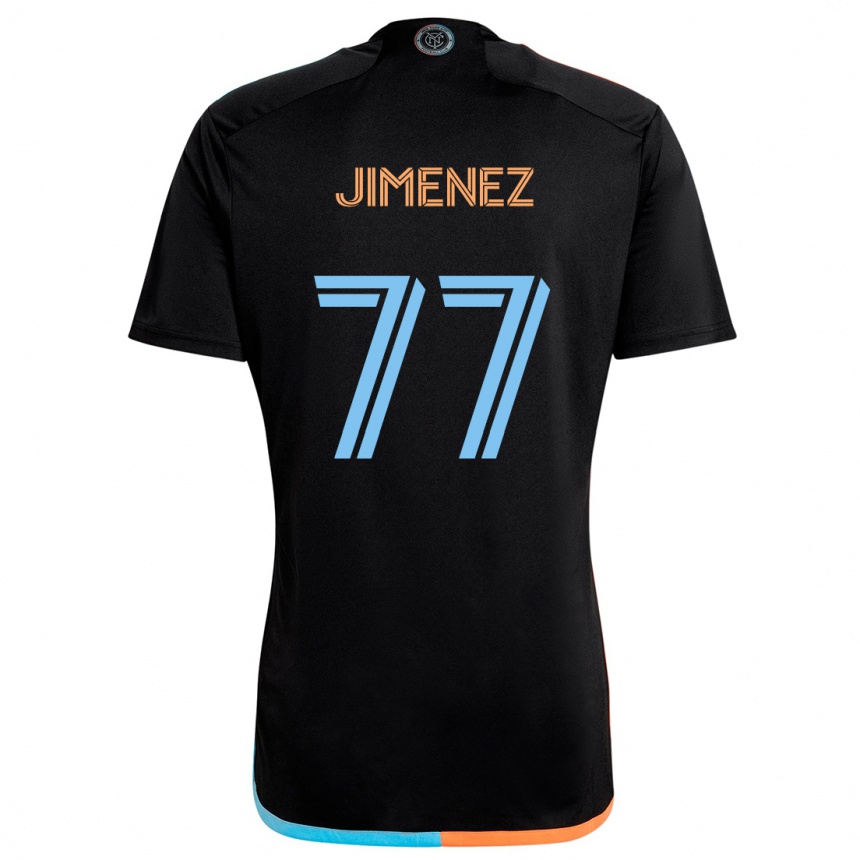 Kids Football Jonathan Jiménez #77 Black Orange Blue Away Jersey 2024/25 T-Shirt Australia