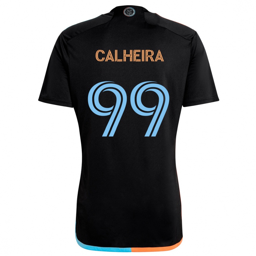 Kids Football Taylor Calheira #99 Black Orange Blue Away Jersey 2024/25 T-Shirt Australia