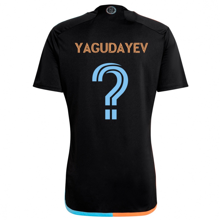 Kids Football Alexander Yagudayev #0 Black Orange Blue Away Jersey 2024/25 T-Shirt Australia