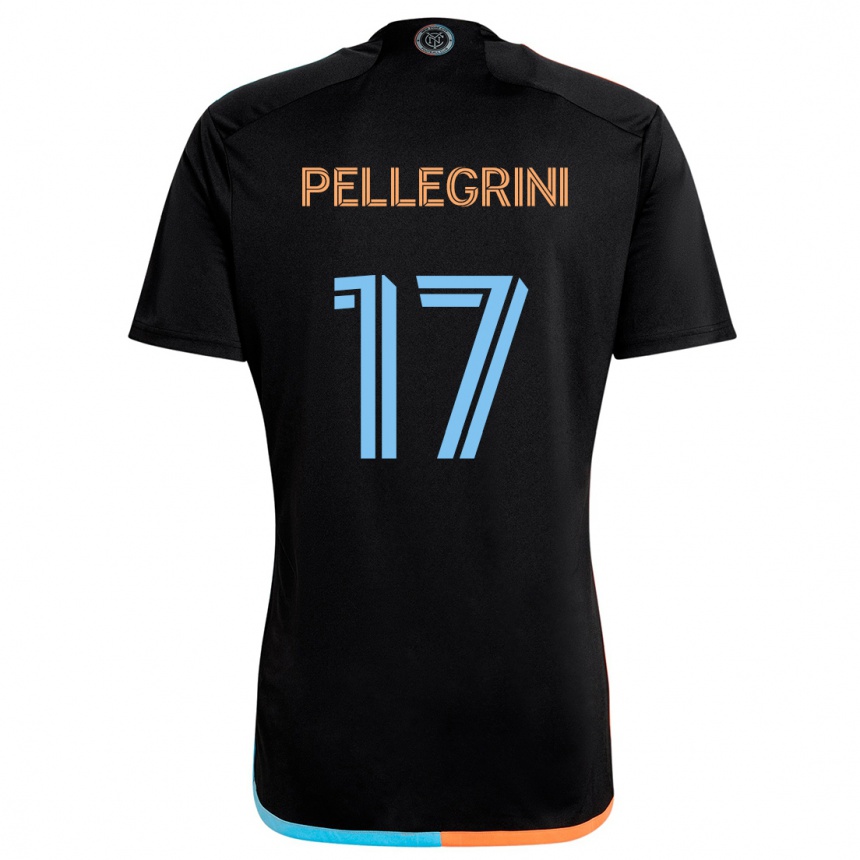 Kids Football Matías Pellegrini #17 Black Orange Blue Away Jersey 2024/25 T-Shirt Australia