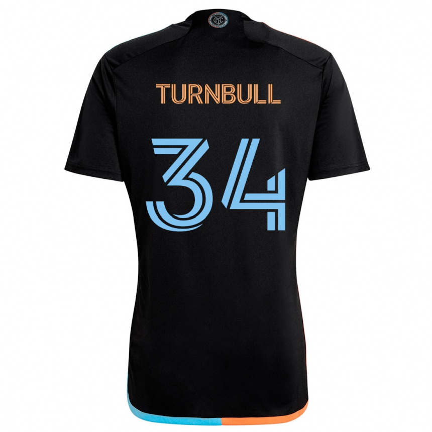 Kids Football Stephen Turnbull #34 Black Orange Blue Away Jersey 2024/25 T-Shirt Australia