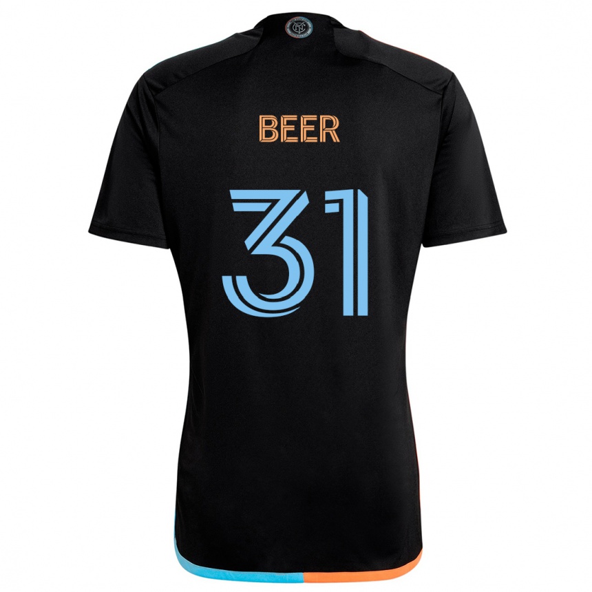 Kids Football Jack Beer #31 Black Orange Blue Away Jersey 2024/25 T-Shirt Australia