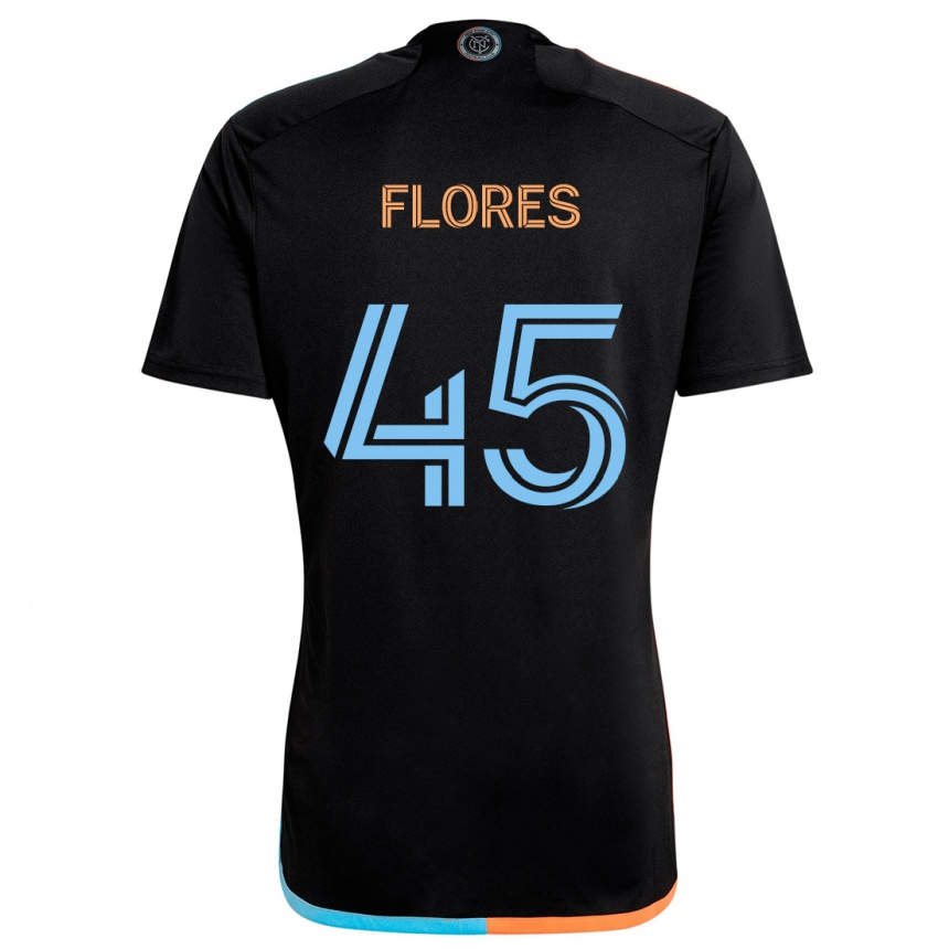 Kids Football Brian Flores #45 Black Orange Blue Away Jersey 2024/25 T-Shirt Australia