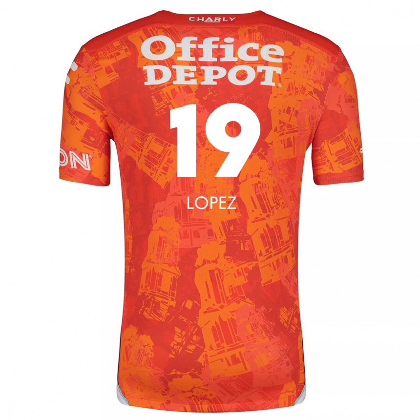 Kids Football Javier Eduardo López #19 Orange White Away Jersey 2024/25 T-Shirt Australia