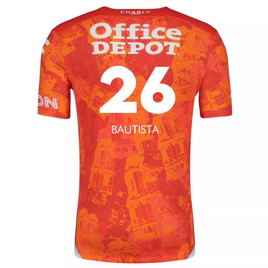 Kids Football Alán Bautista #26 Orange White Away Jersey 2024/25 T-Shirt Australia