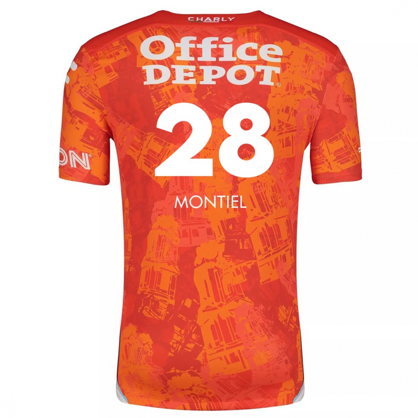 Kids Football Elías Montiel #28 Orange White Away Jersey 2024/25 T-Shirt Australia