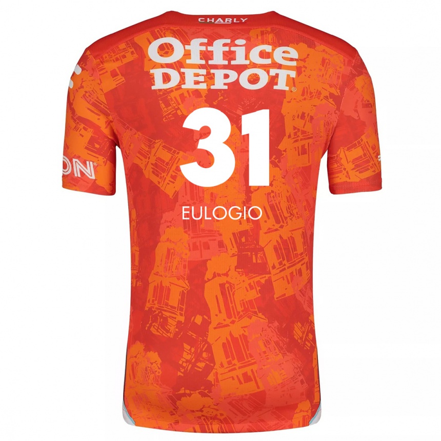 Kids Football José Eulogio #31 Orange White Away Jersey 2024/25 T-Shirt Australia