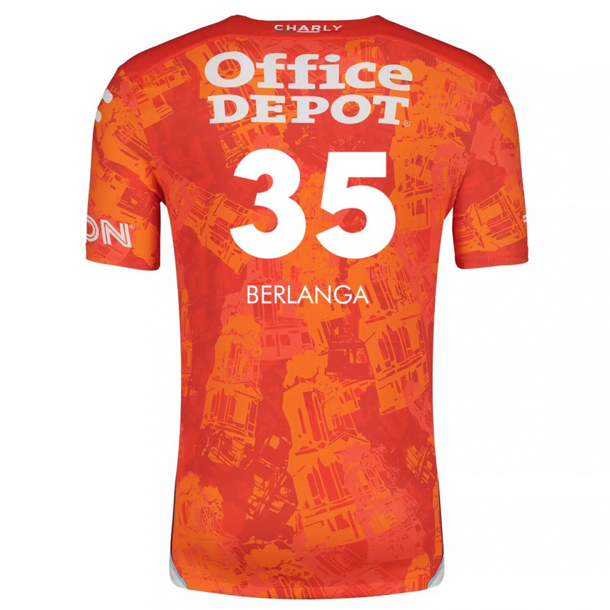 Kids Football Jorge Berlanga #35 Orange White Away Jersey 2024/25 T-Shirt Australia