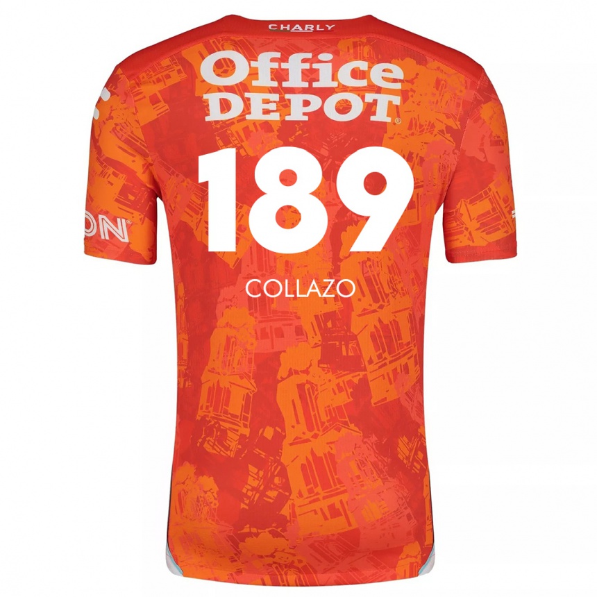 Kids Football David Collazo #189 Orange White Away Jersey 2024/25 T-Shirt Australia