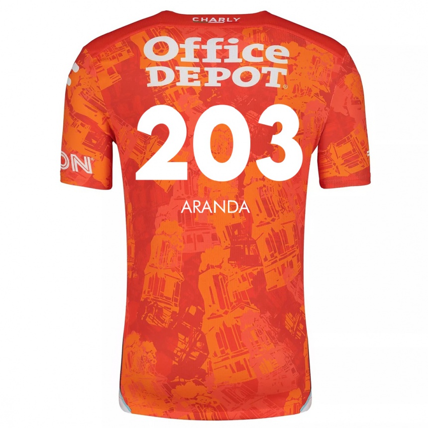 Kids Football Juan Aranda #203 Orange White Away Jersey 2024/25 T-Shirt Australia