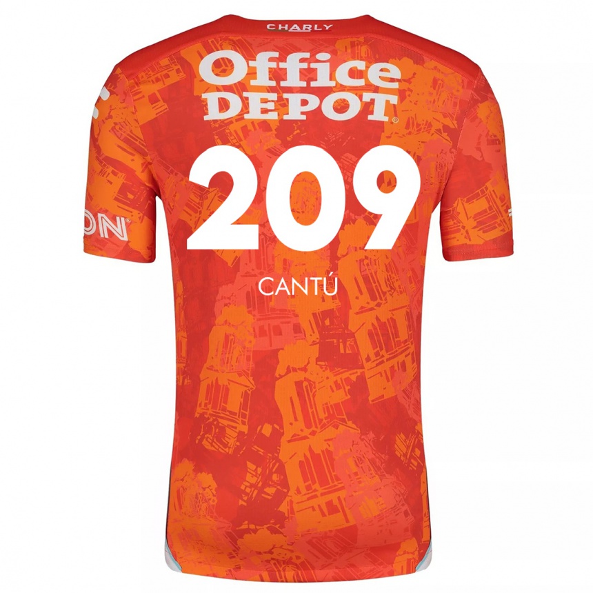 Kids Football Juan Cantú #209 Orange White Away Jersey 2024/25 T-Shirt Australia