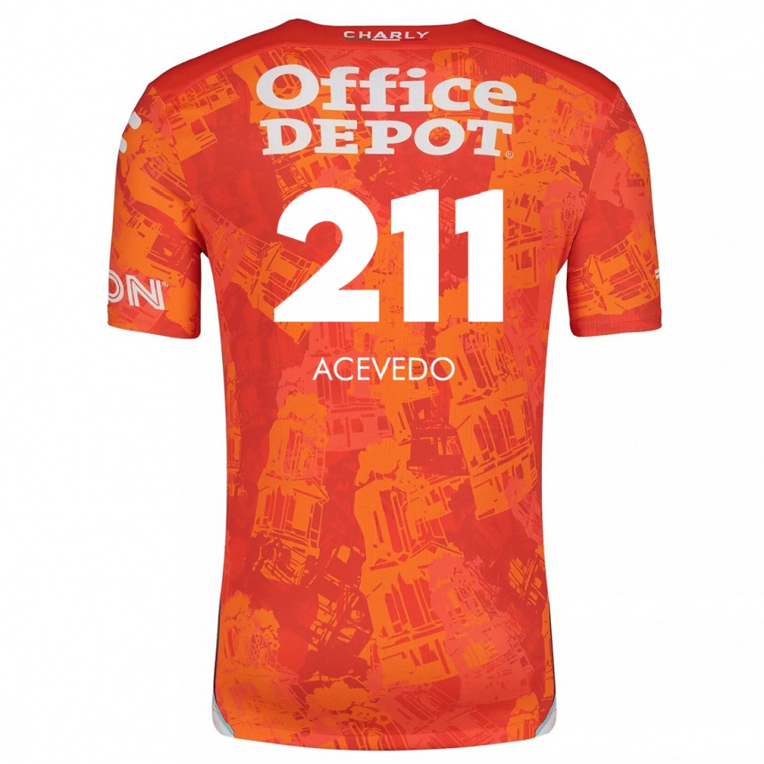 Kids Football Gerardo Acevedo #211 Orange White Away Jersey 2024/25 T-Shirt Australia